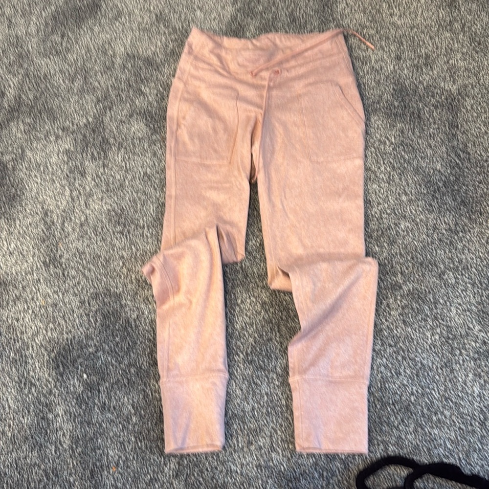 High waisted light pink jogger stretch pants
